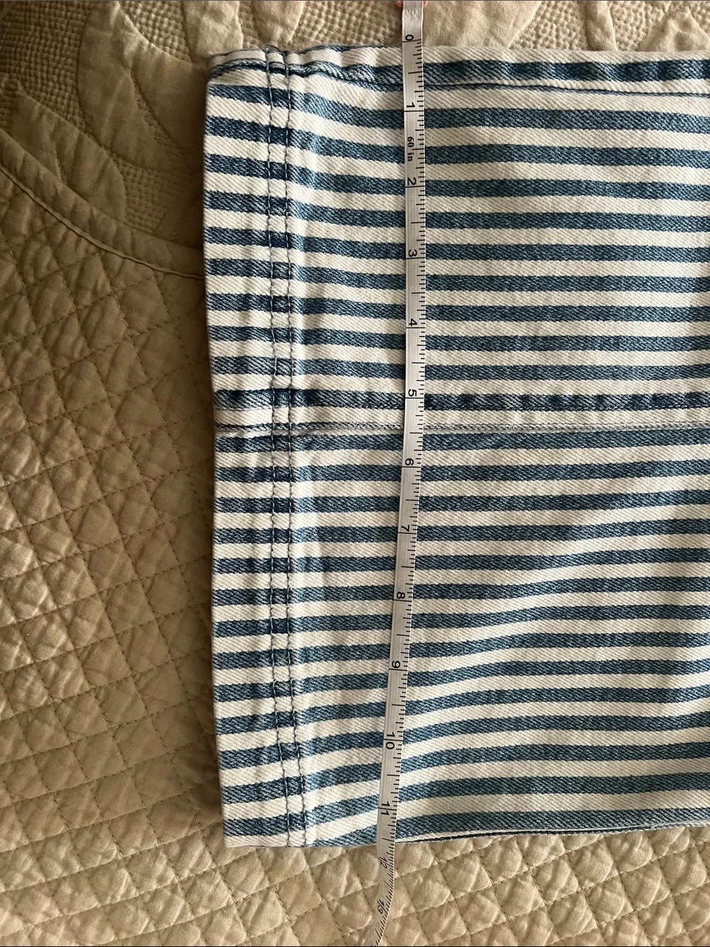 Flag & Anthem, Striped Wide-Leg Pants in Blue and White. Size Misses Large - Picture 4 of 7